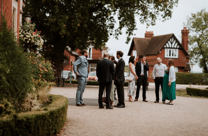 Guests waiting for wedding at Berwick Lodge