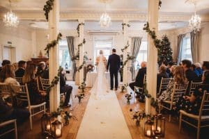 wedding ceremony at Berwick Lodge